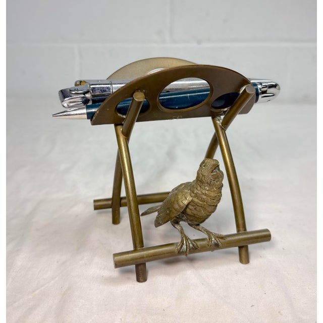 19th Century Antique 19th Century Solid Gilt Bronze Bird Pen/ Pipe Holder Stand Statue 1800's For Sale - Image 5 of 15