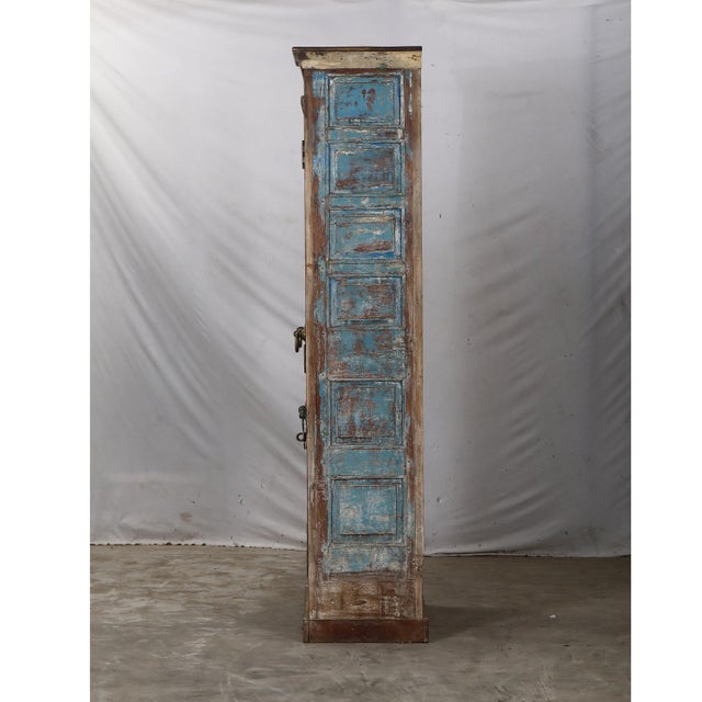 2020s Armoire Constructed From Antique Indian Painted Teakwood Doors and Elements For Sale - Image 5 of 7