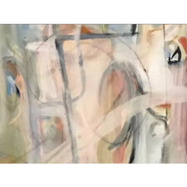"Around and Back", 2003 Abstract, Contemporary, Mixed Media, Fine Art Painting on Canvas by Joe Ginsberg. Grey/Greens & Oyster Tones W/ Black Accents. For Sale - Image 10 of 10