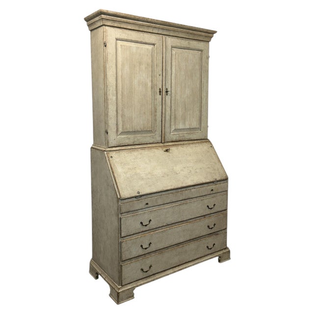 Early 19th Century Gustavian Style Cupboard Top Secretary Desk For Sale - Image 4 of 11