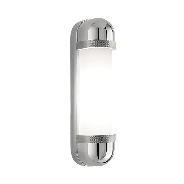 Art Deco Polished Chrome With Matt Opal Glass Bathroom Wall Light For Sale - Image 3 of 5