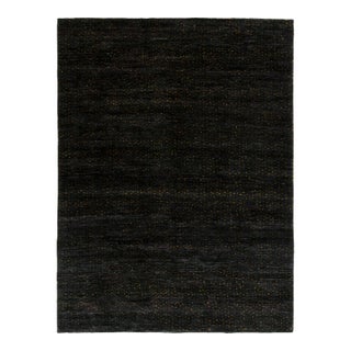 Rug & Kilim’s Contemporary Rug in Black With Gold Dots Pattern For Sale