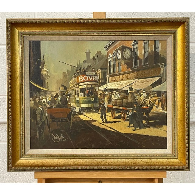 Robert D Beattie, Oil Painting of Kingstown Dublin in 1910 by Modern Impressionist Irish Artist, 1950 Circa For Sale - Image 9 of 13
