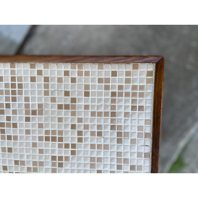 Stunning Hideaway Dry Bar or Console Table on Casters | Mosaic Top With Lock + Key by Henry Glass For Sale - Image 9 of 12