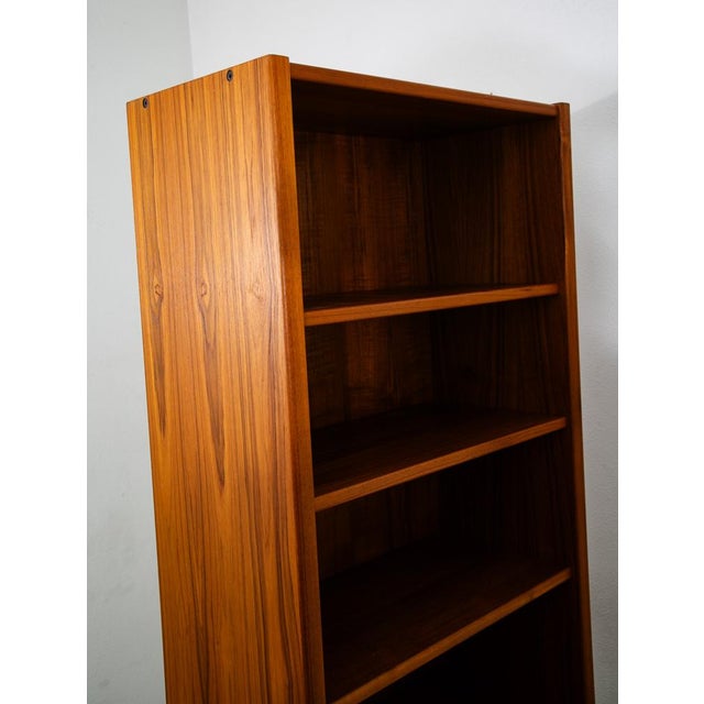 Brown Mid Century Danish Modern Bookshelf Cabinet Teak Shelves Cabinet Doors Wood MCM For Sale - Image 8 of 12