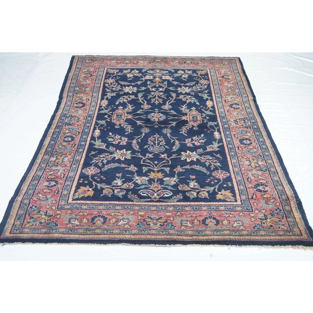 Navy Blue Antique Bidjar Rug 4'3'' x 7'0'' For Sale - Image 8 of 10