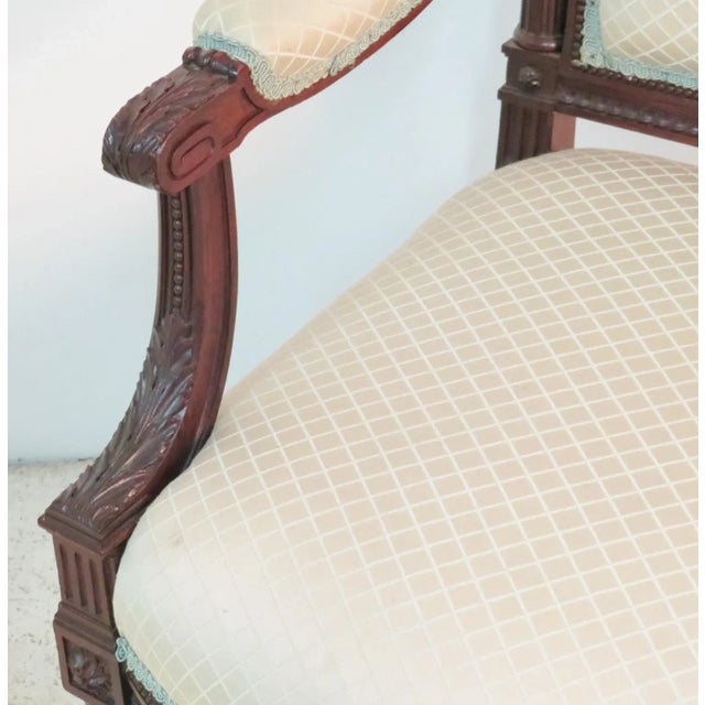 French 19th Century Louis XVI French Rosewood Armchair For Sale - Image 3 of 6