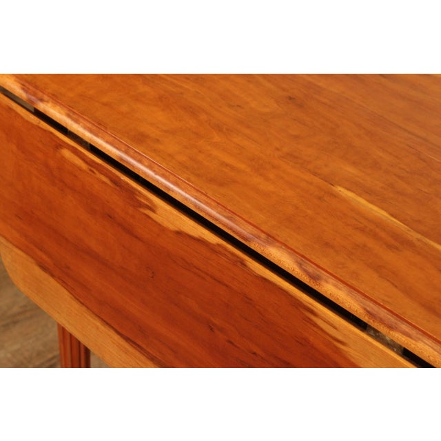 Sheraton Style Handcrafted Cherry Drop Leaf Pembroke Table By G. Poos For Sale - Image 11 of 12