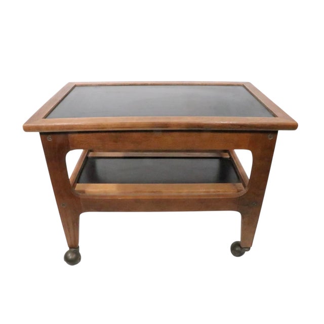 Mid Century Scandinavian Modern Two Tier Rolling Cart C. 1950/60's For Sale In New York - Image 6 of 12