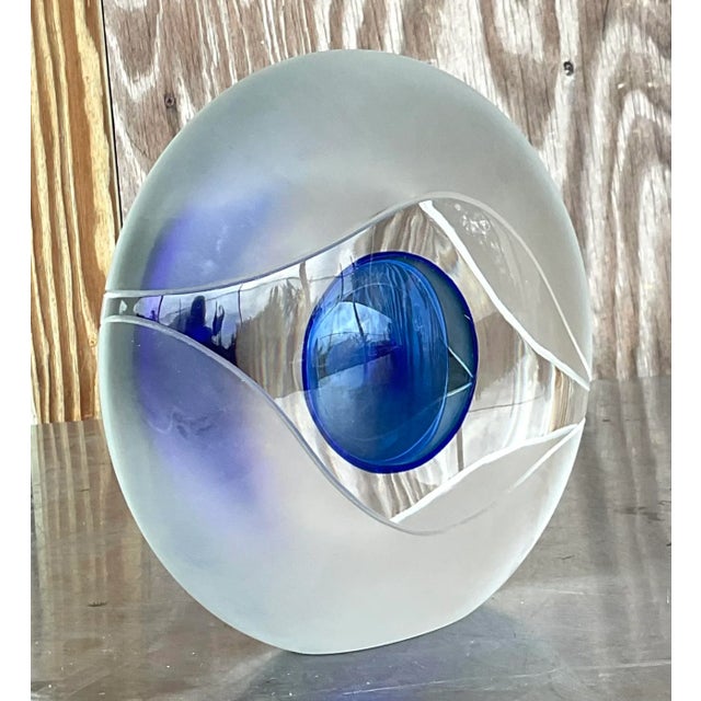 Murano Vintage 1992 Signed Murano Bisazza Vetro Art Glass Sculpture For Sale - Image 4 of 15