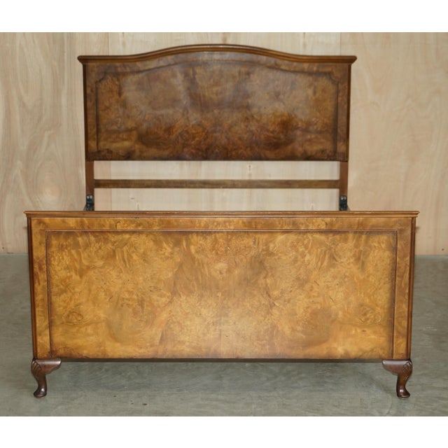This is a stunning Circa 1900 Burr Walnut bedstead frame with Vono rails A lovely original hand made in England burr...