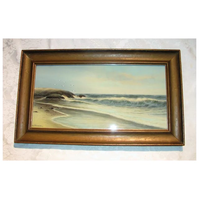 Seascape Watercolor Painting by George Howell Gay Circa 1910 For Sale - Image 9 of 9