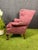 Vintage "Custom Built" American of High Point Damask Wingback Chair For Sale - Image 4 of 7