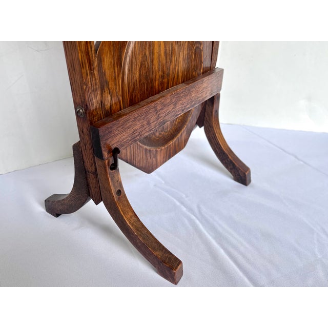 Antique Edwardian Quartersawn Oak 3-Tier Folding Cake Stand For Sale - Image 14 of 16