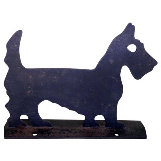 1920's Cast Iron Scotty Dog Boot Scraper For Sale