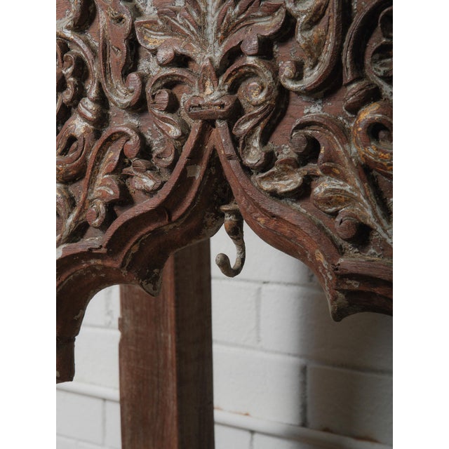 Late 20th Century Vintage Carved Wooden Console With Architectural Arches For Sale - Image 5 of 7