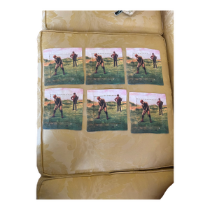 6 Golf Themed Fabric Squares Cocktail Napkins