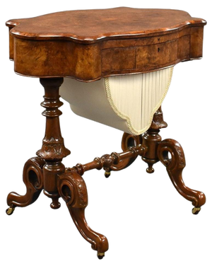 Victorian Burr Walnut Desk, 1860s