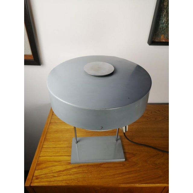 Mid-Century Modern Industrial Gray Table Lamp, 1980s For Sale - Image 3 of 8