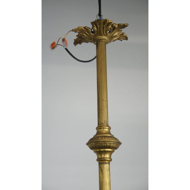 Antique Pendant Lamp with Gilt and Ornate Details and 3 Sockets For Sale - Image 5 of 8