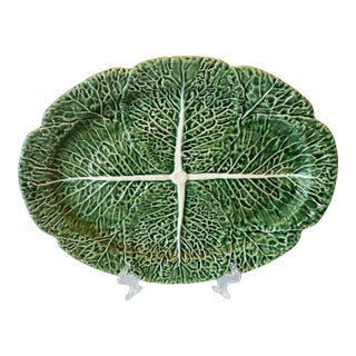 Vintage Portuguese Bordallo Pinheiro Cabbage Ware Platter For Sale
