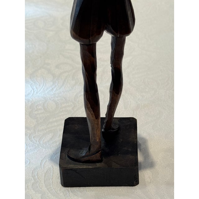 Brown 1960s Ouro Artesania Don Quixote Wood Figure For Sale - Image 8 of 11
