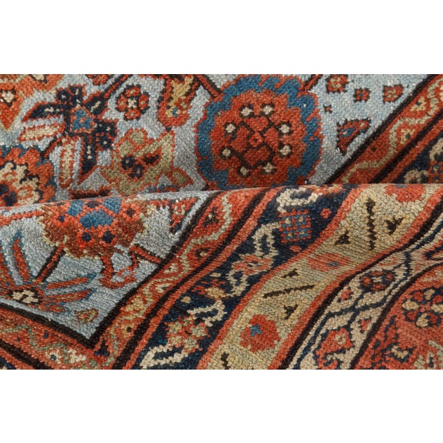 Late 19th Century Authentic 19th Century Persian Sultanabad Handmade Wool Carpet For Sale - Image 5 of 8