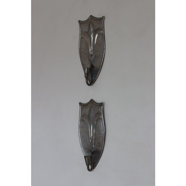 Swedish Pewter Sconces, Set of 2 For Sale - Image 5 of 11