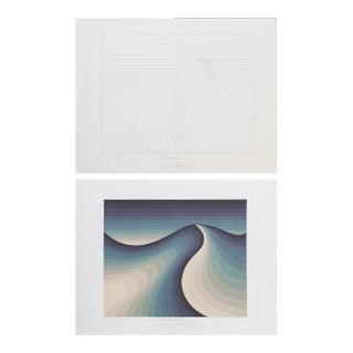 Parabolic, Roy Ahlgren Screenprint and Pencil Drawing on Paper, Both Signed in Pencil For Sale