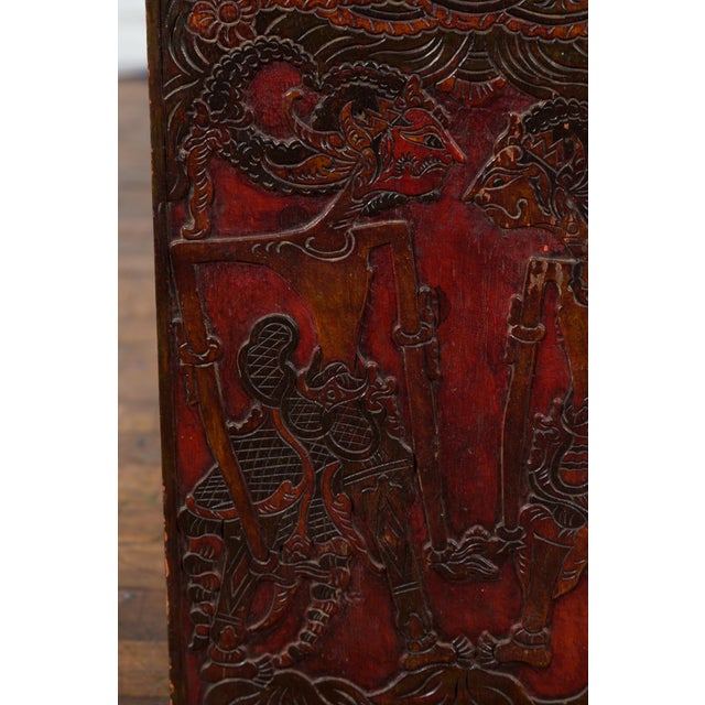 Burmese 19th Century Hand-Carved and Painted Wooden Puppet Show Sign For Sale - Image 12 of 12