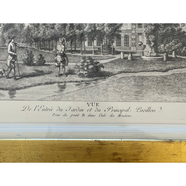 Gold 18Th. C. French Print of Versailles Gardens For Sale - Image 8 of 12