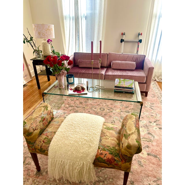 1970s Leon Rosen for Pace Waterfall Style Glass Coffee Table For Sale - Image 9 of 10