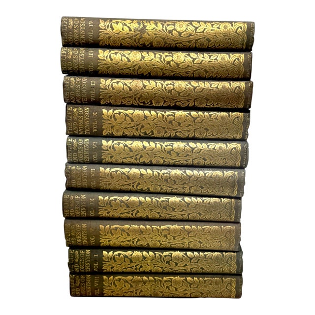 Antique 1899 the Life and Works of Alfred Lord Tennyson - Complete 10-Volume Set For Sale