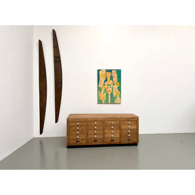 Brown Double-Sided Display Counter with 20 Drawers, 1960s For Sale - Image 8 of 18