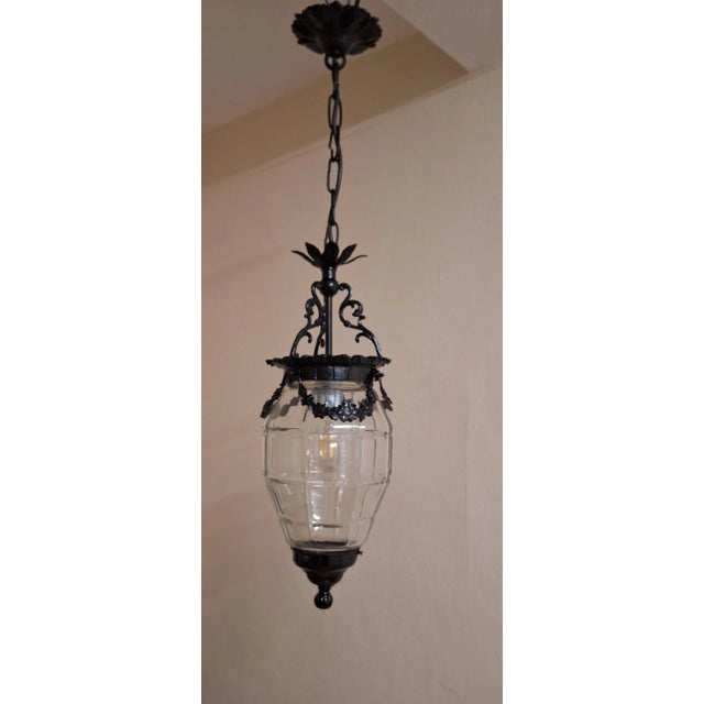 Pendant Lamp with Cut Crystal Glass Shade, 1890s, in Very Good conditions. Designed 1890 to 1919 European Plug (up to...
