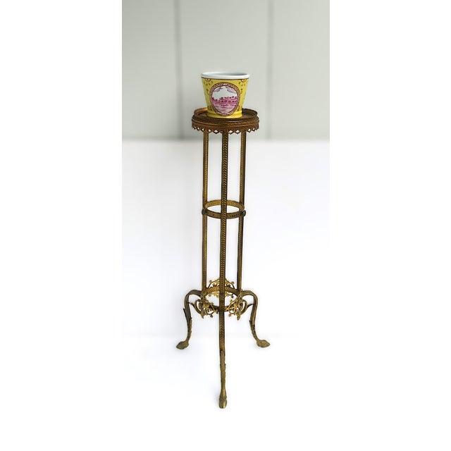 Traditional French Gilt Bronze Pedestal Plant Stand Empire Style For Sale - Image 3 of 14