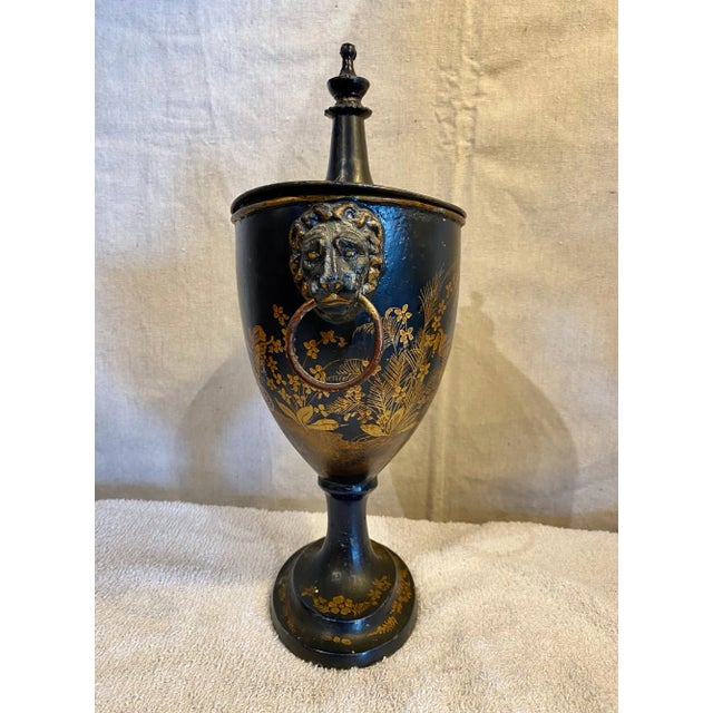 Regency Period Tole Chestnut Urn in Chinoiserie For Sale - Image 9 of 13