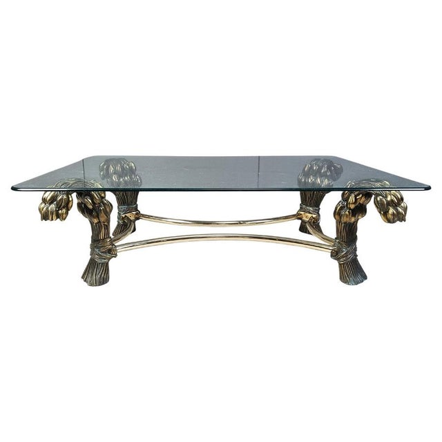 Vintage Brass Flower Coffee Table, 1970s For Sale - Image 12 of 12