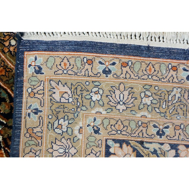 Vintage Indian Silk Handwoven Geometric Floral Medallion Area Rug Carpet 9 X 13' For Sale - Image 13 of 14