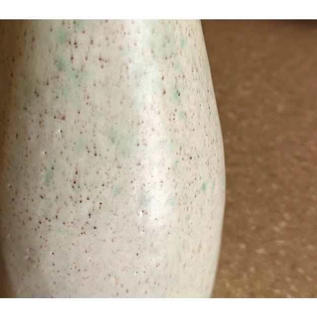Ceramic 1959 Studio Ceramic Speckled Eggshell Vase For Sale - Image 7 of 7
