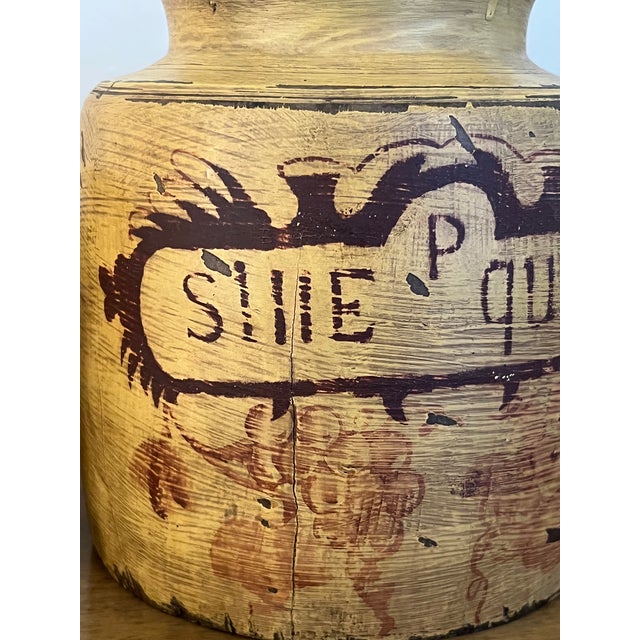 Mid 20th Century Vintage Wooden Apothecary Jars- Set of 3 For Sale - Image 5 of 17