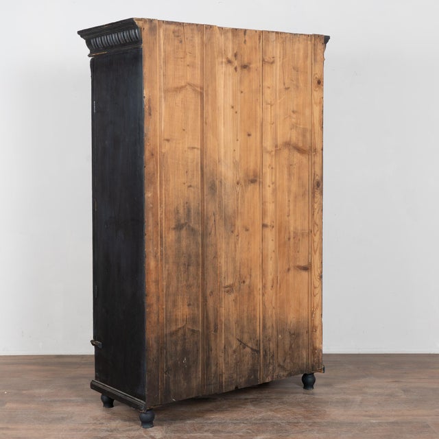 Early 20th-Century Hungarian Black Painted Display Cabinet Bookcase For Sale - Image 12 of 12