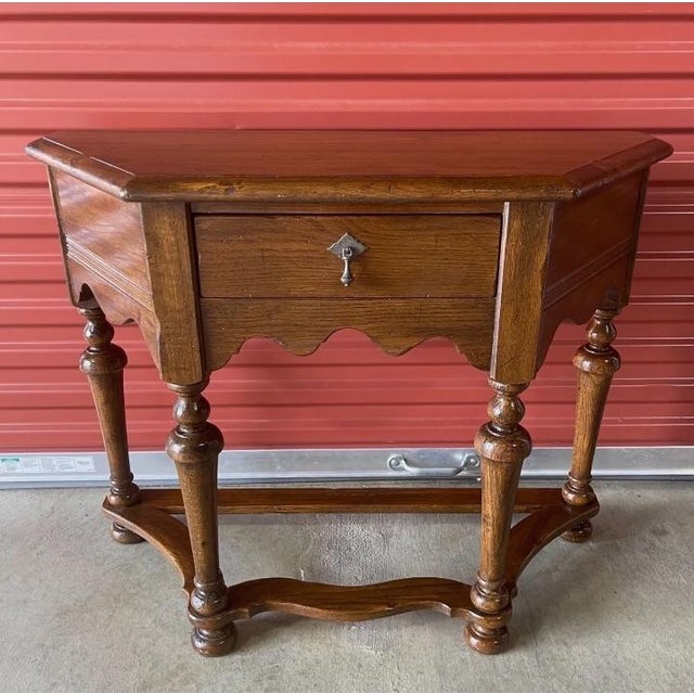 1970s Ethan Allen Royal Charter Jacobean Entry Table and Mirror Set of 2 Chairish