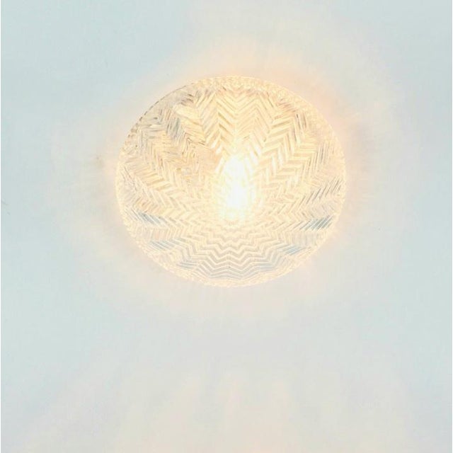 Mid Century Geometric Glass Flush Mount or Wall Light/Sconce From Limburg, Germany, 1970s For Sale - Image 6 of 11
