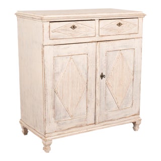 Antique Gustavian White Painted Sideboard Buffet, Sweden Circa 1860 For Sale
