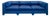 1980s Art Deco Chinoiserie Style Royal Blue Allover Upholstered 3-Seater Sofa For Sale