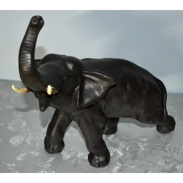 Transitional Vintage Spelter Standing Elephant Figure W/Bronze Finish For Sale - Image 3 of 12