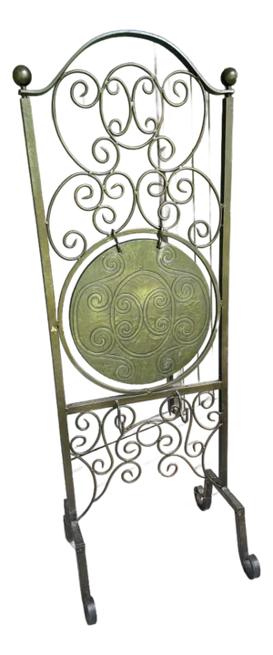 Vintage Wrought Iron Framed Dinner Gong