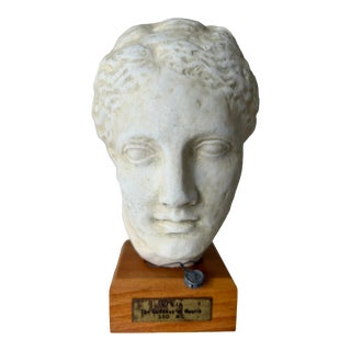 Mid 20th Century Plaster Bust of Hestia Goddess of Health For Sale