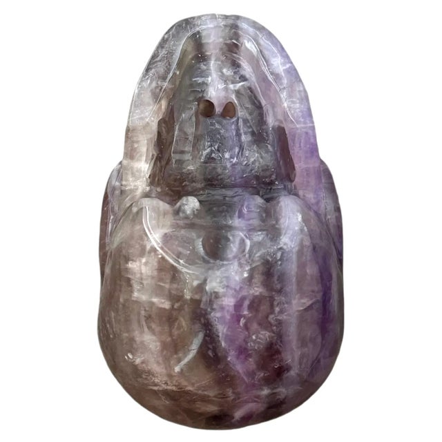 Gemstone Late 20th Century Carved Amethyst Skull For Sale - Image 7 of 11